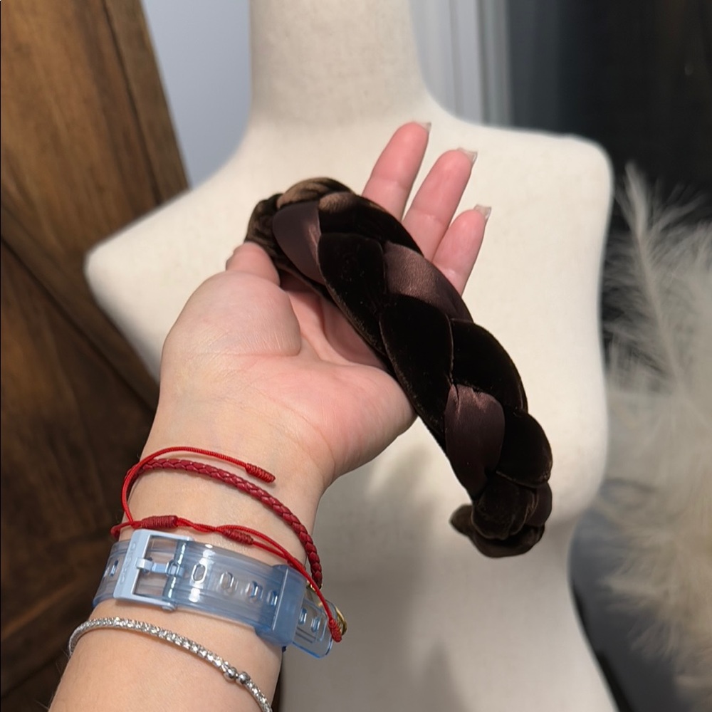 Elegant Brown Braided Headband
